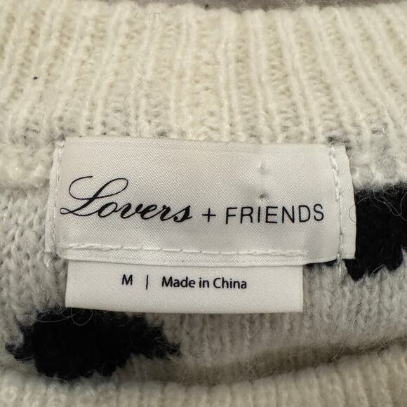 Lovers + Friends Revolve Myla Cropped Wool Blend Black & White Polka Dot Sweater - Picture 6 of 8